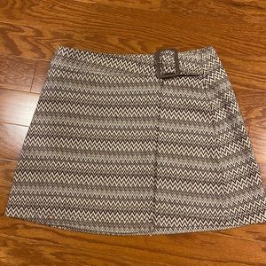 vintage Express Tricot brown chevron wrap miniskirt size 3/4